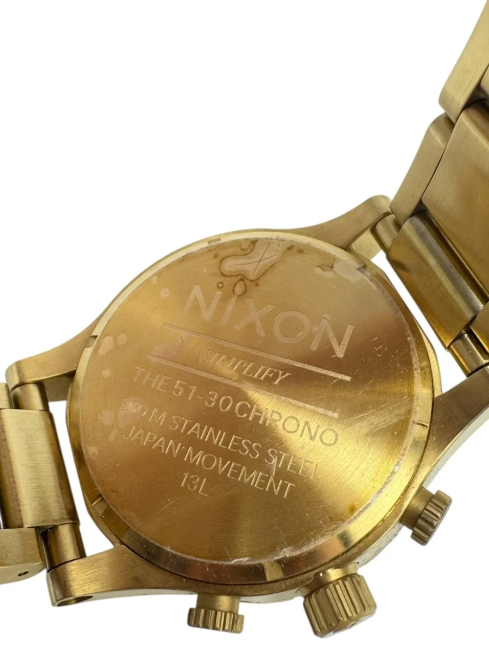 Nixon Men’s 51-30 Chronograph Watch, 51mm All Gold‎ Needs Battery Professional